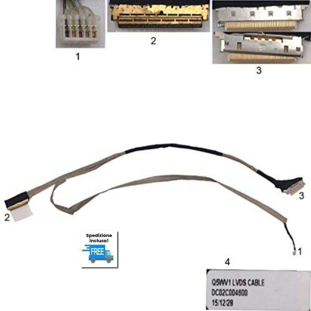 CAVO FLAT ACER ASPIRE  V3-571G Q5WV1 CABLE LED DISPLAY P/N: DC02C004600  30 PIN