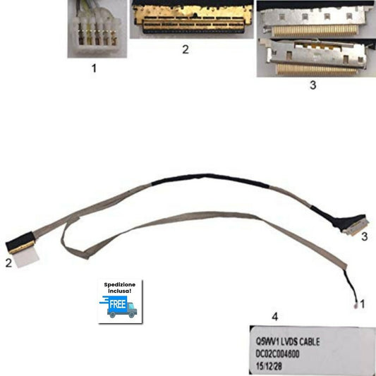CAVO FLAT ACER ASPIRE  V3-571G Q5WV1 CABLE LED DISPLAY P/N: DC02C004600  30 PIN