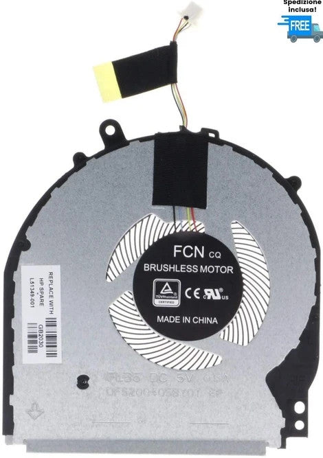 VENTOLA HP PAVILION X360 15-DQ 14-DH  NUOVA L51349-001 CPU FAN COOLER 4 PIN