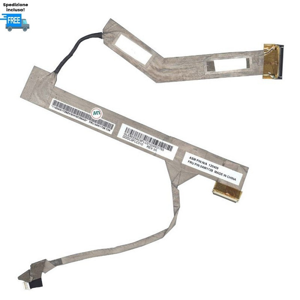 CAVO FLAT DISPLAY LENOVO L520 L512 04W1729 CABLE FLEX  40 PIN LED DDGC8FLC010