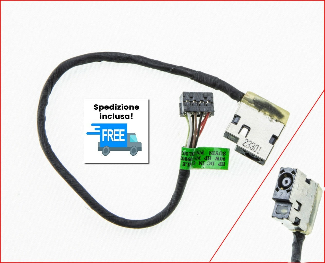 JACK HP 15-E026 15-E092SA  20-K000EA 15-E028SA DW584 CONNETTORE DC POWER IN