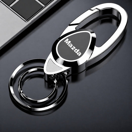 Portachiavi auto Mazda metallo color argento porta chiavi con moschettone