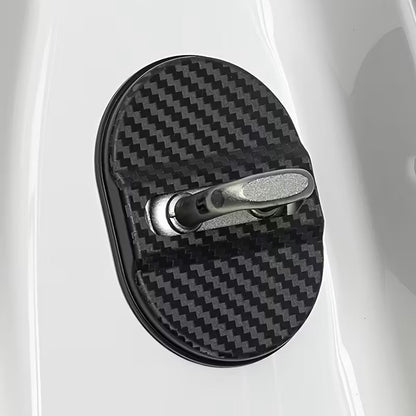 Set 4 coperture serratura porta auto universali carbon look antivibrazione