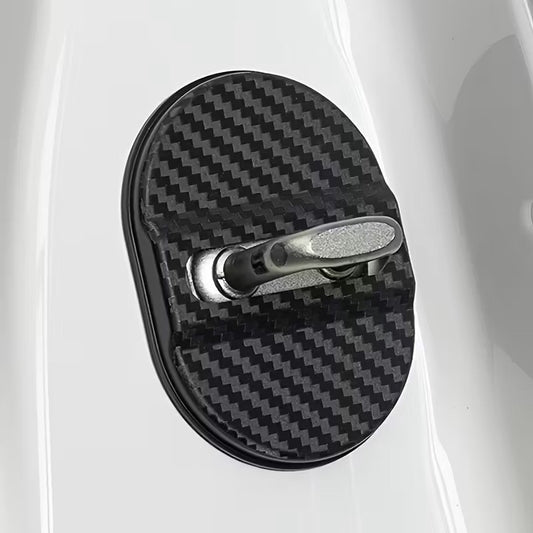 Set 4 coperture serratura porta auto universali carbon look antivibrazione