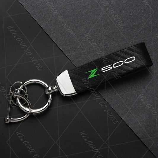 PORTACHIAVI MOTO  Z500 LEGA + PELLE COLOR CARBONIO KEYCHAIN Z 500