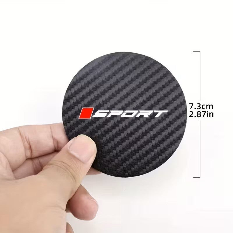 2 Sottobicchieri Auto Carbon Look SPORT Antiscivolo per Portabicchieri