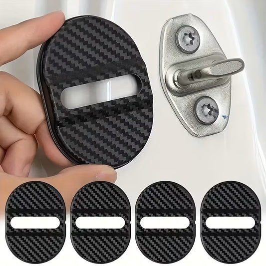 4X copri serratura porta auto universale carbonio door lock cover protezione