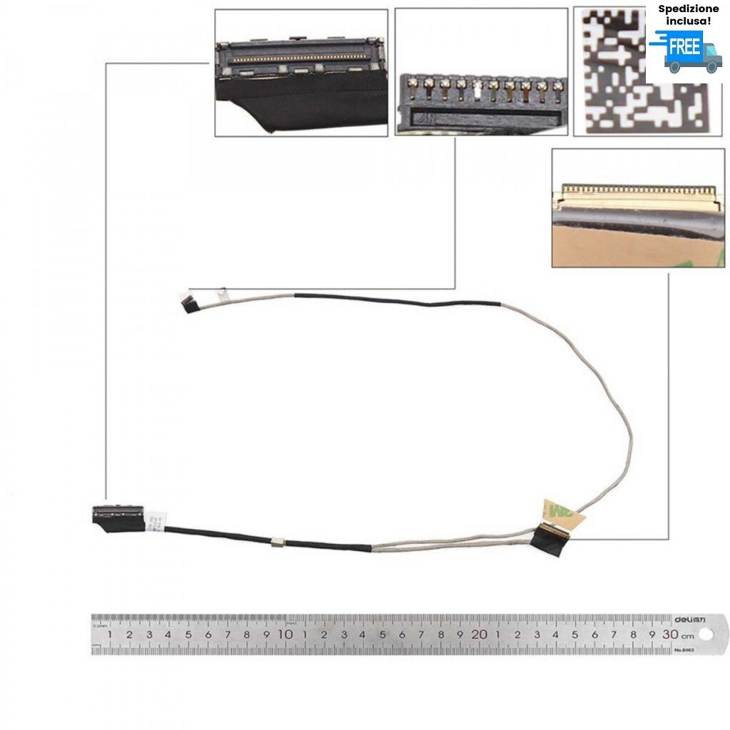 CAVO FLAT VIDEO HP 850 G3 755 G3 ZBOOK 15-U CABLE FLEX  30 PIN LED 6017B0585101
