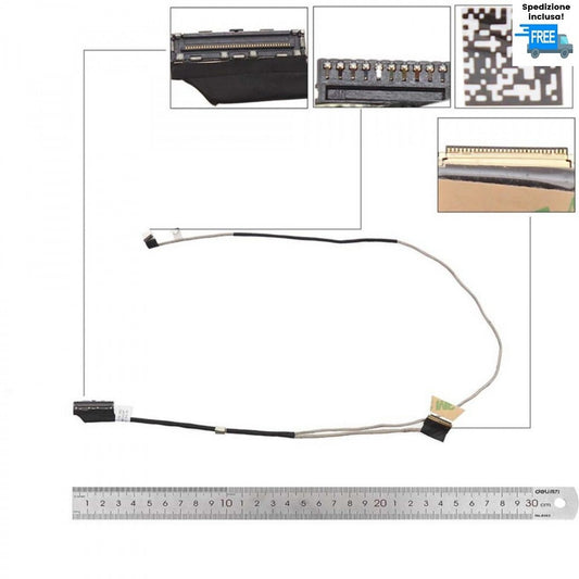 CAVO FLAT VIDEO HP 850 G3 755 G3 ZBOOK 15-U CABLE FLEX  30 PIN LED 6017B0585101
