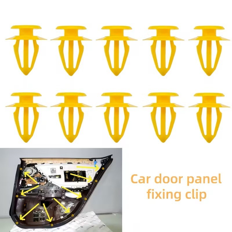 10 pz clip fissaggio pannello portiera Ford Focus Galaxy Ka gialla ABS