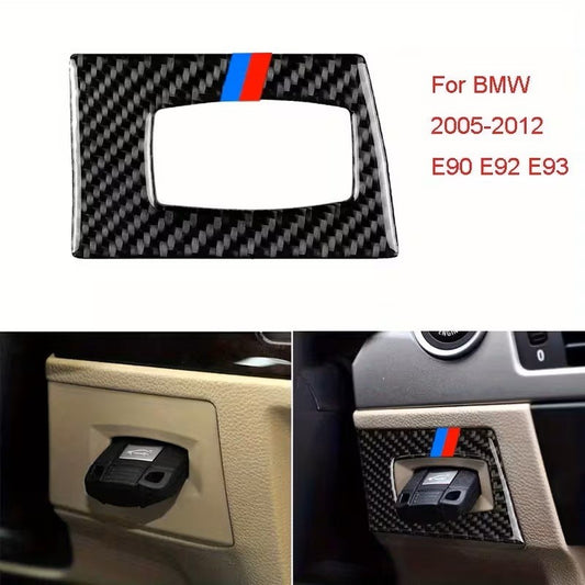 CORNICE DECORATIVA FORO CHIAVE BMW SERIE 3 E90 E92 E93 EFFETTO FIBRA DI CARBONIO